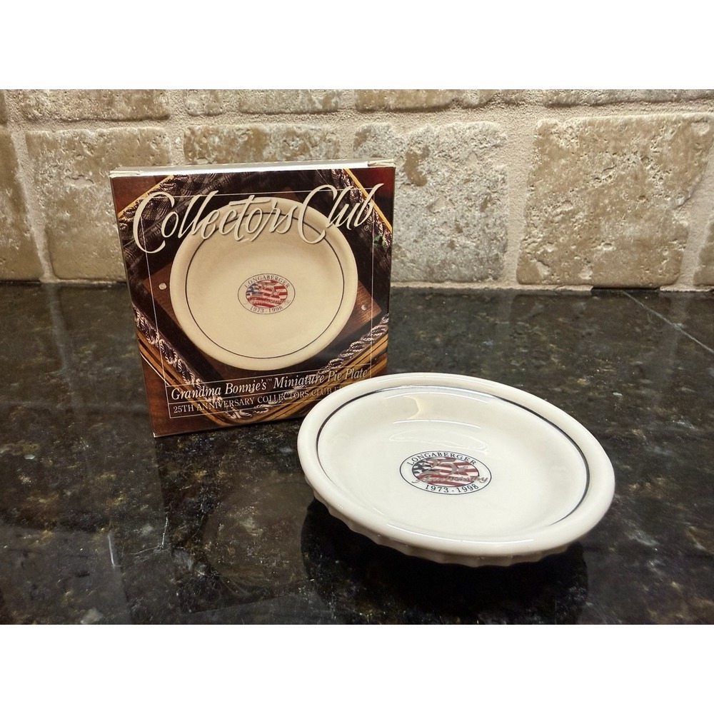 Longaberger Grandma Bonnies Miniature Pie Plate 25th Anniversary Collectors Club